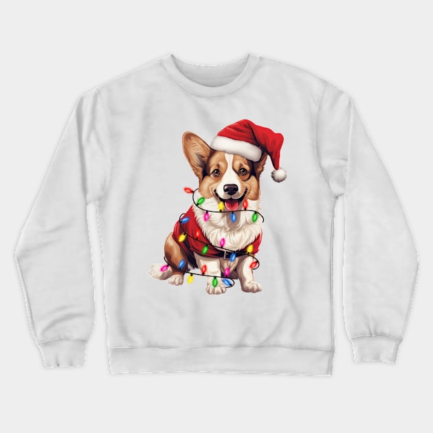 Christmas Cardigan Welsh Corgi Crewneck Sweatshirt by Chromatic Fusion Studio